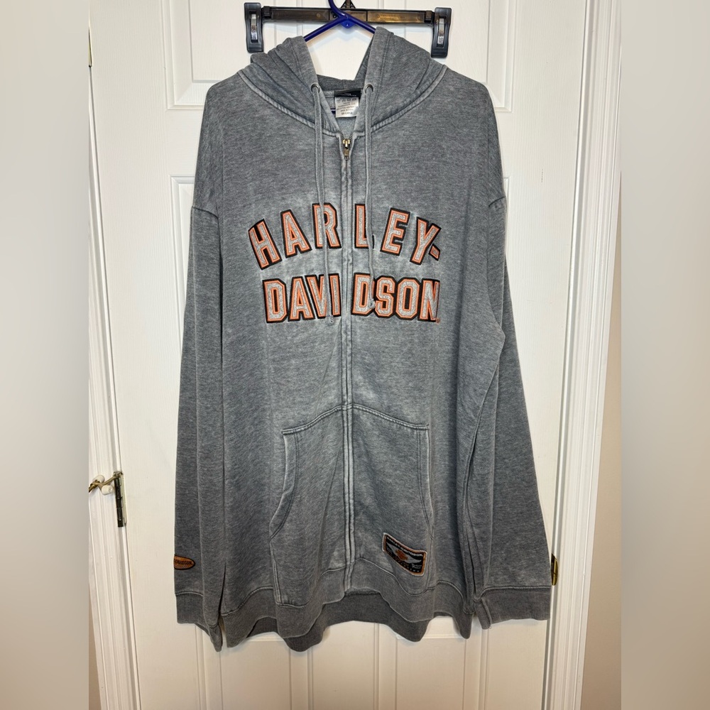Harley Davidson Hoodie Mens XXXL 3XL Full Zip Gray Heather Nassau Bahamas